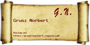 Grusz Norbert névjegykártya